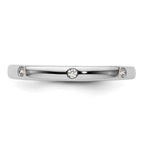 14k White Gold Polished Bezel-set 1/10 carat Diamond Complete Eternity Band