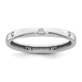 14k White Gold Polished Bezel-set 1/10 carat Diamond Complete Eternity Band