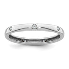 14k White Gold Polished Bezel-set 1/10 carat Diamond Complete Eternity Band