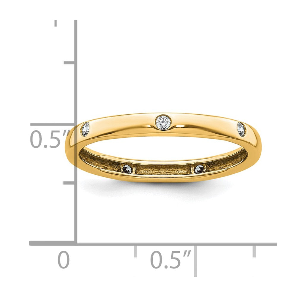 14k Polished Bezel-set 1/10 carat Diamond Complete Eternity Band