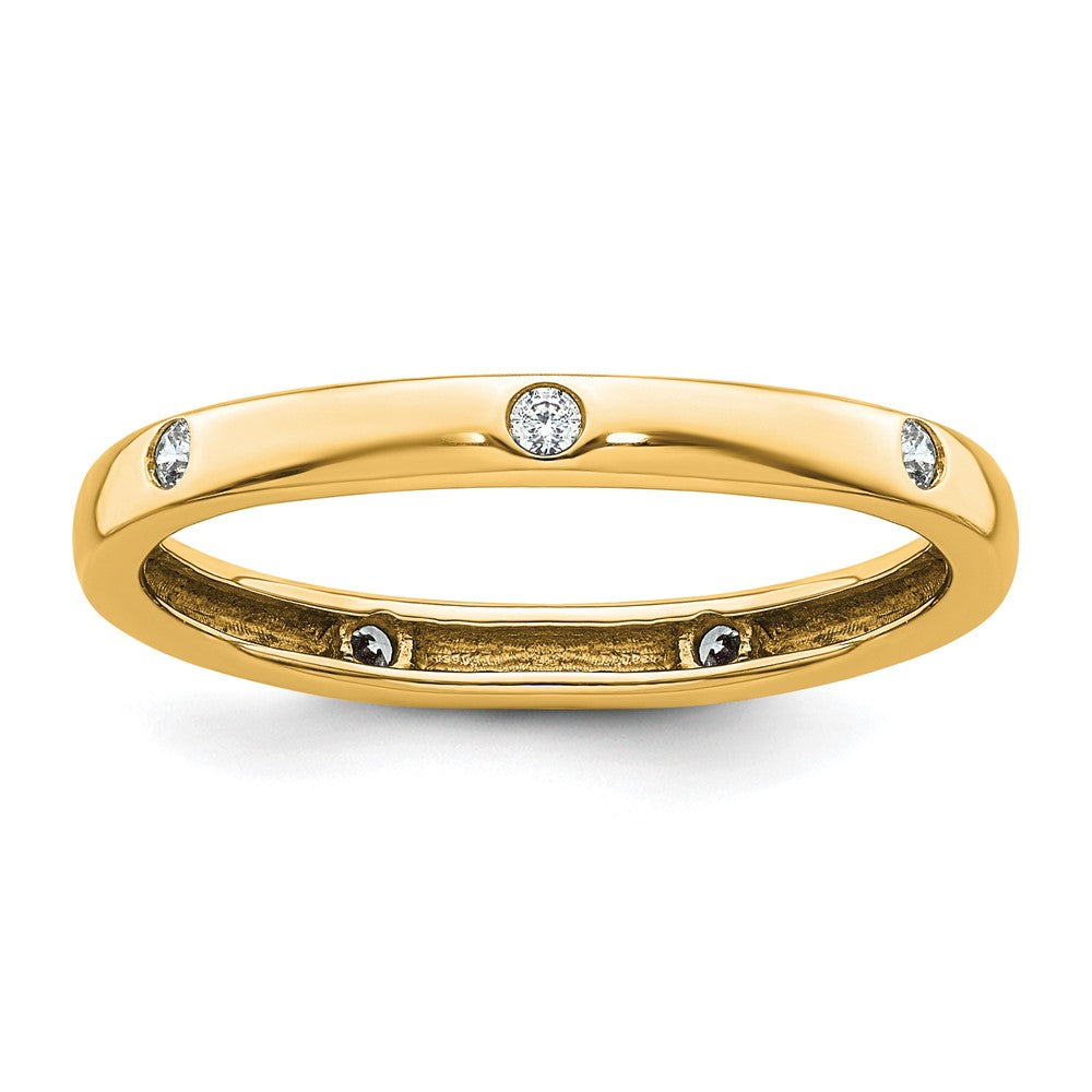 14k Polished Bezel-set 1/10 carat Diamond Complete Eternity Band