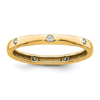 14k Polished Bezel-set 1/10 carat Diamond Complete Eternity Band