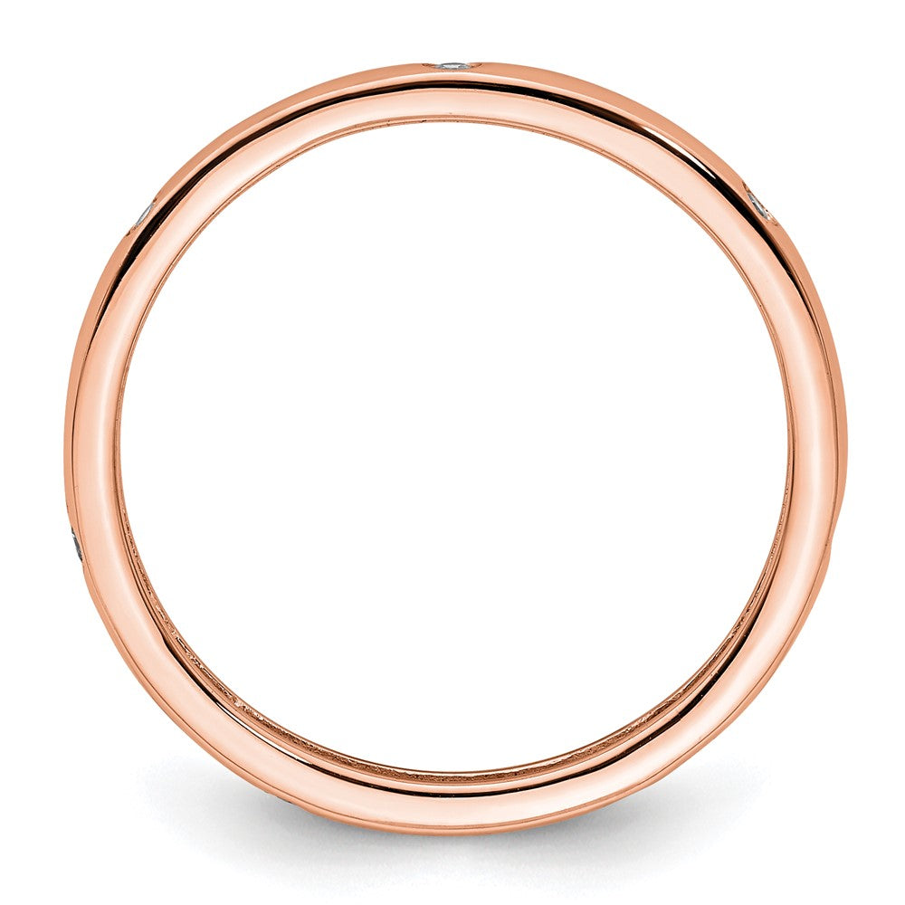 14k Rose Gold Polished Bezel-set 1/10 carat Diamond Complete Eternity Band