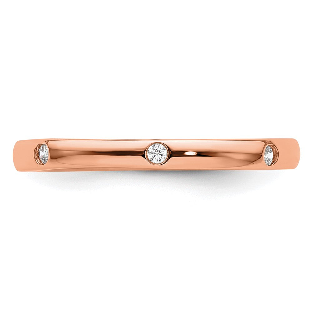 14k Rose Gold Polished Bezel-set 1/10 carat Diamond Complete Eternity Band