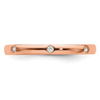 14k Rose Gold Polished Bezel-set 1/10 carat Diamond Complete Eternity Band