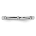 14k White Gold Polished Bezel-set 1/10 carat Diamond Complete Eternity Band