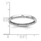 14k White Gold Polished Bezel-set 1/10 carat Diamond Complete Eternity Band