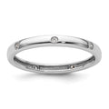 14k White Gold Polished Bezel-set 1/10 carat Diamond Complete Eternity Band