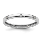 14k White Gold Polished Bezel-set 1/10 carat Diamond Complete Eternity Band