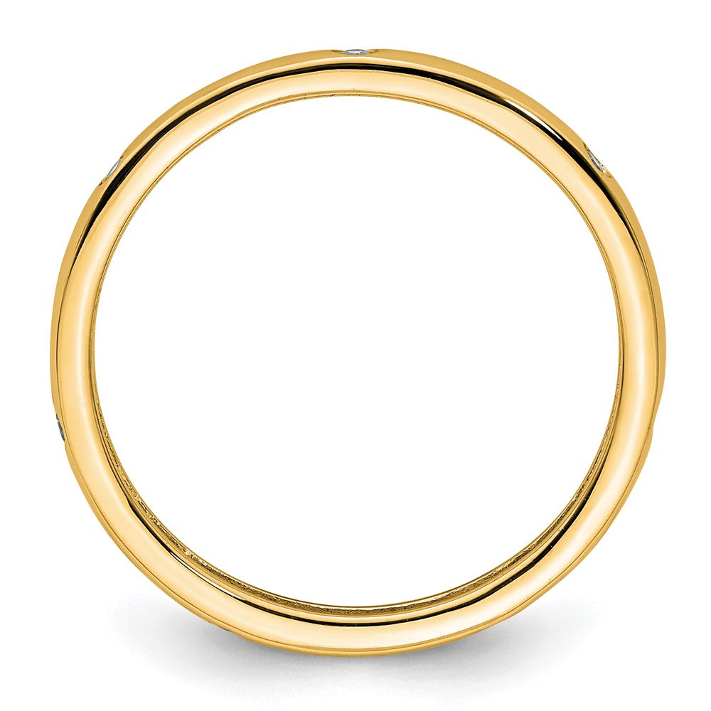 14k Polished Bezel-set 1/10 carat Diamond Complete Eternity Band