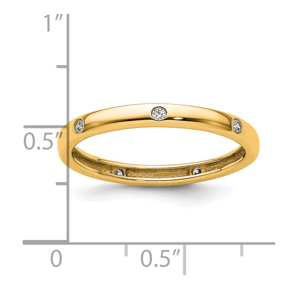 14k Polished Bezel-set 1/10 carat Diamond Complete Eternity Band