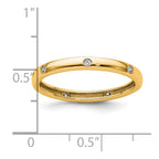 14k Polished Bezel-set 1/10 carat Diamond Complete Eternity Band