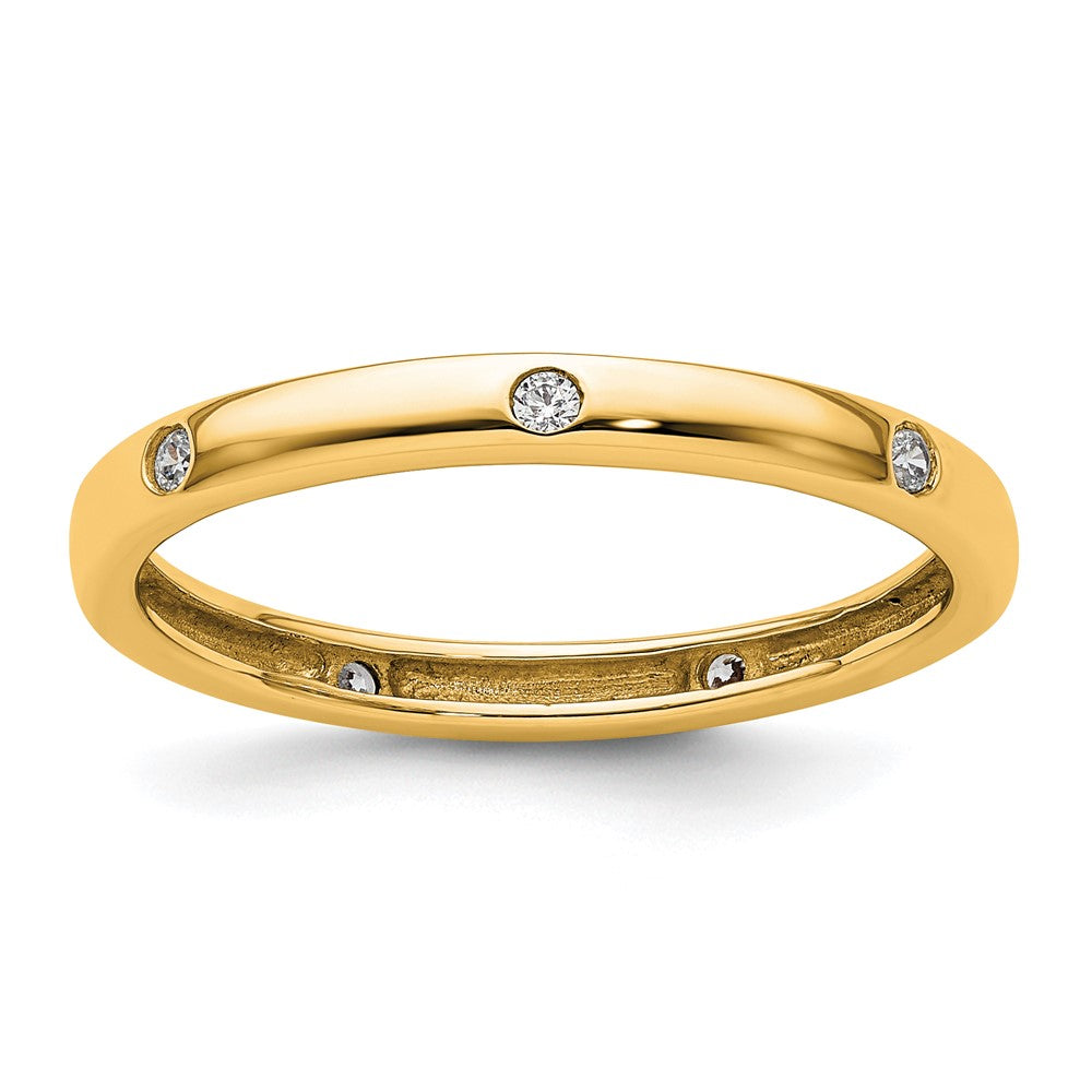 14k Polished Bezel-set 1/10 carat Diamond Complete Eternity Band