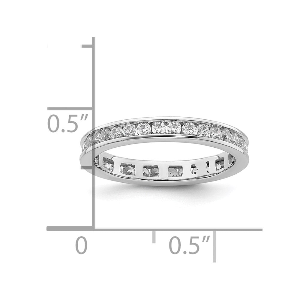 14k White Gold Polished Channel-set 1/2 carat Diamond Complete Eternity Band