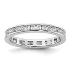 14k White Gold Polished Channel-set 1/2 carat Diamond Complete Eternity Band