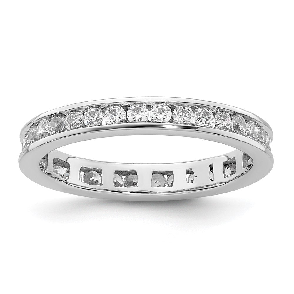 14k White Gold Polished Channel-set 1/2 carat Diamond Complete Eternity Band