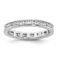 14k White Gold Polished Channel-set 1/2 carat Diamond Complete Eternity Band