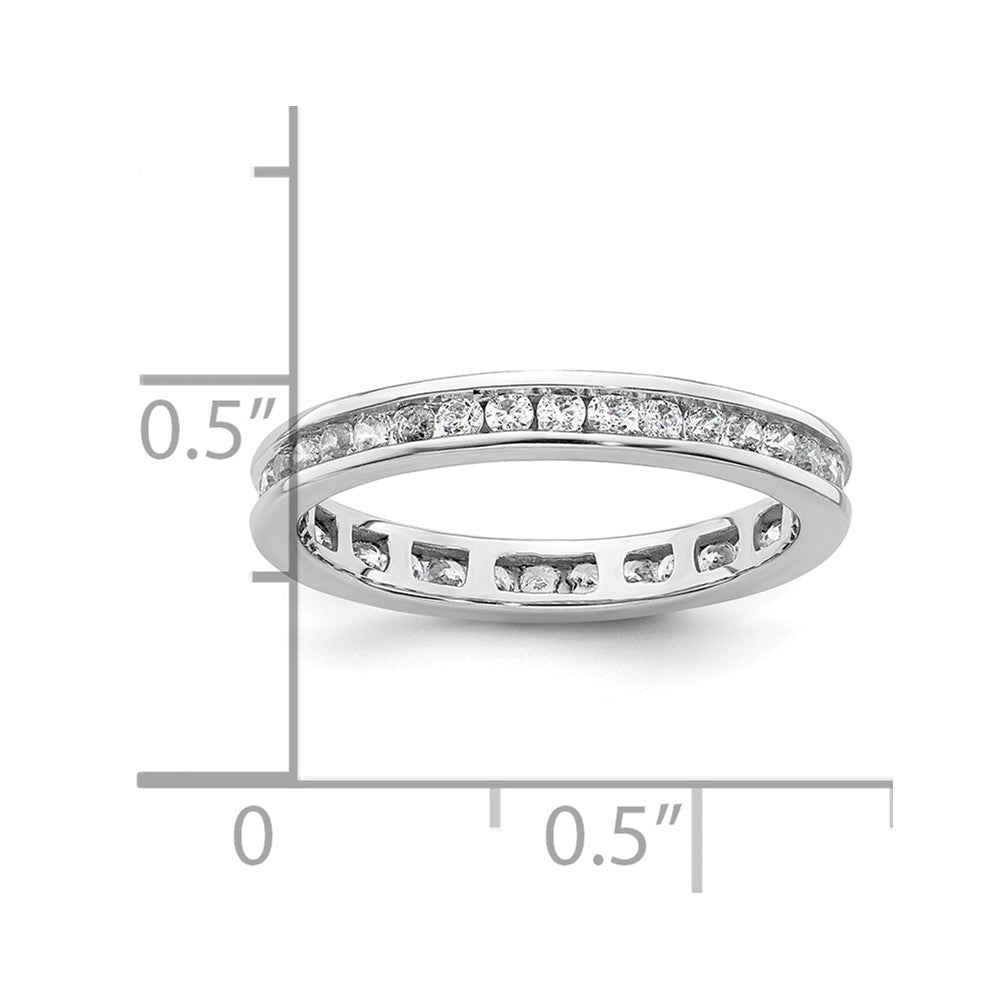 14k White Gold Polished Channel-set 1/2 carat Diamond Complete Eternity Band