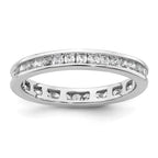 14k White Gold Polished Channel-set 1/2 carat Diamond Complete Eternity Band