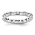 14k White Gold Polished Channel-set 1/2 carat Diamond Complete Eternity Band