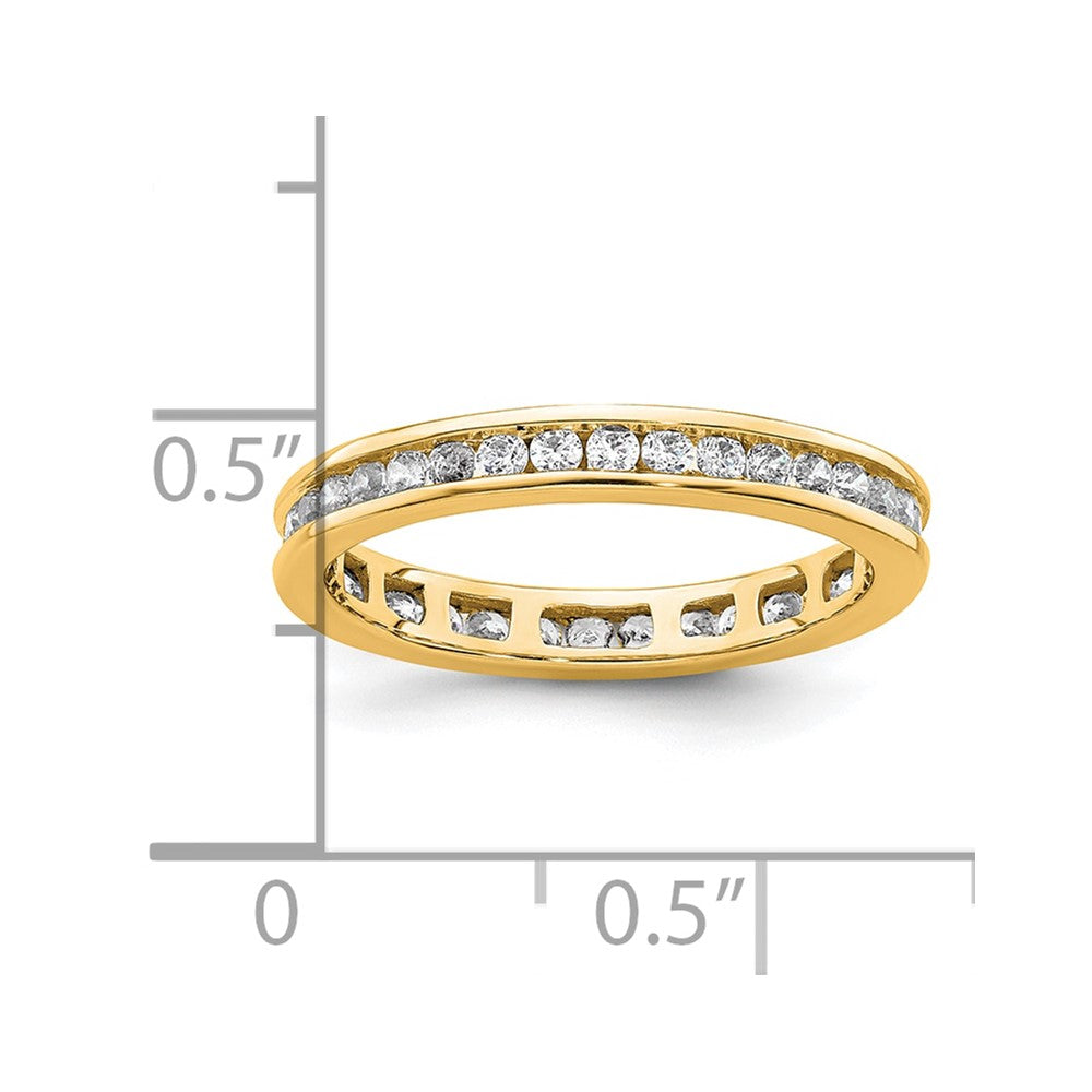 14k Polished Channel-set 1/2 carat Diamond Complete Eternity Band