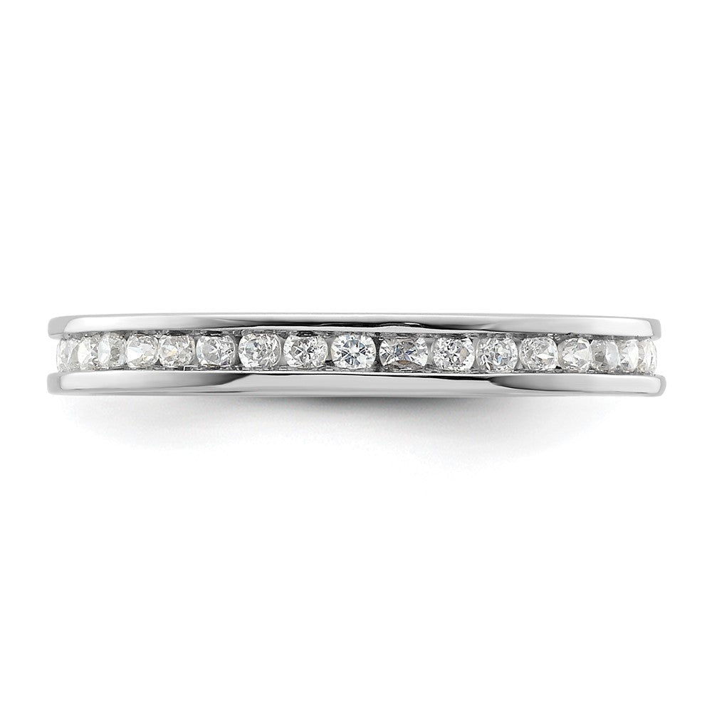 14k White Gold Polished Channel-set 1/2 carat Diamond Complete Eternity Band