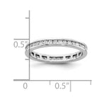 14k White Gold Polished Channel-set 1/2 carat Diamond Complete Eternity Band