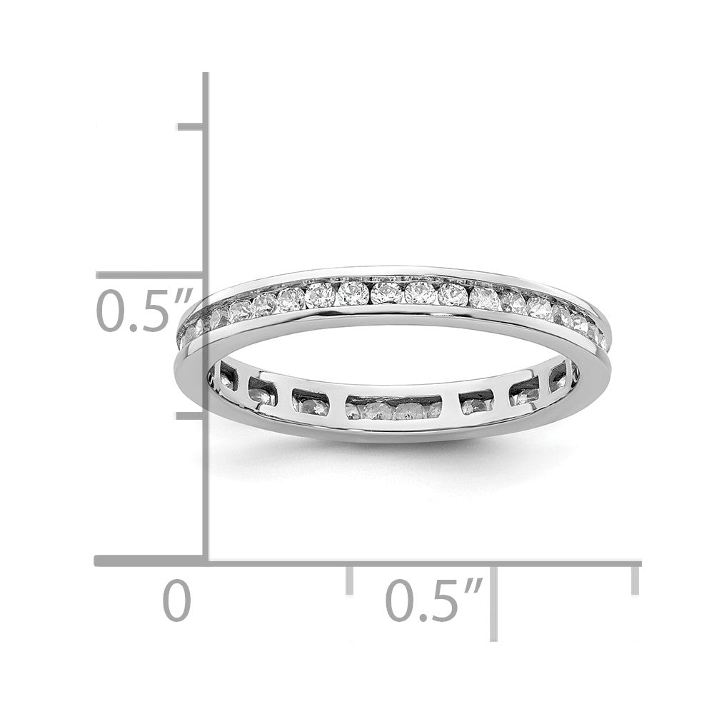 14k White Gold Polished Channel-set 1/2 carat Diamond Complete Eternity Band