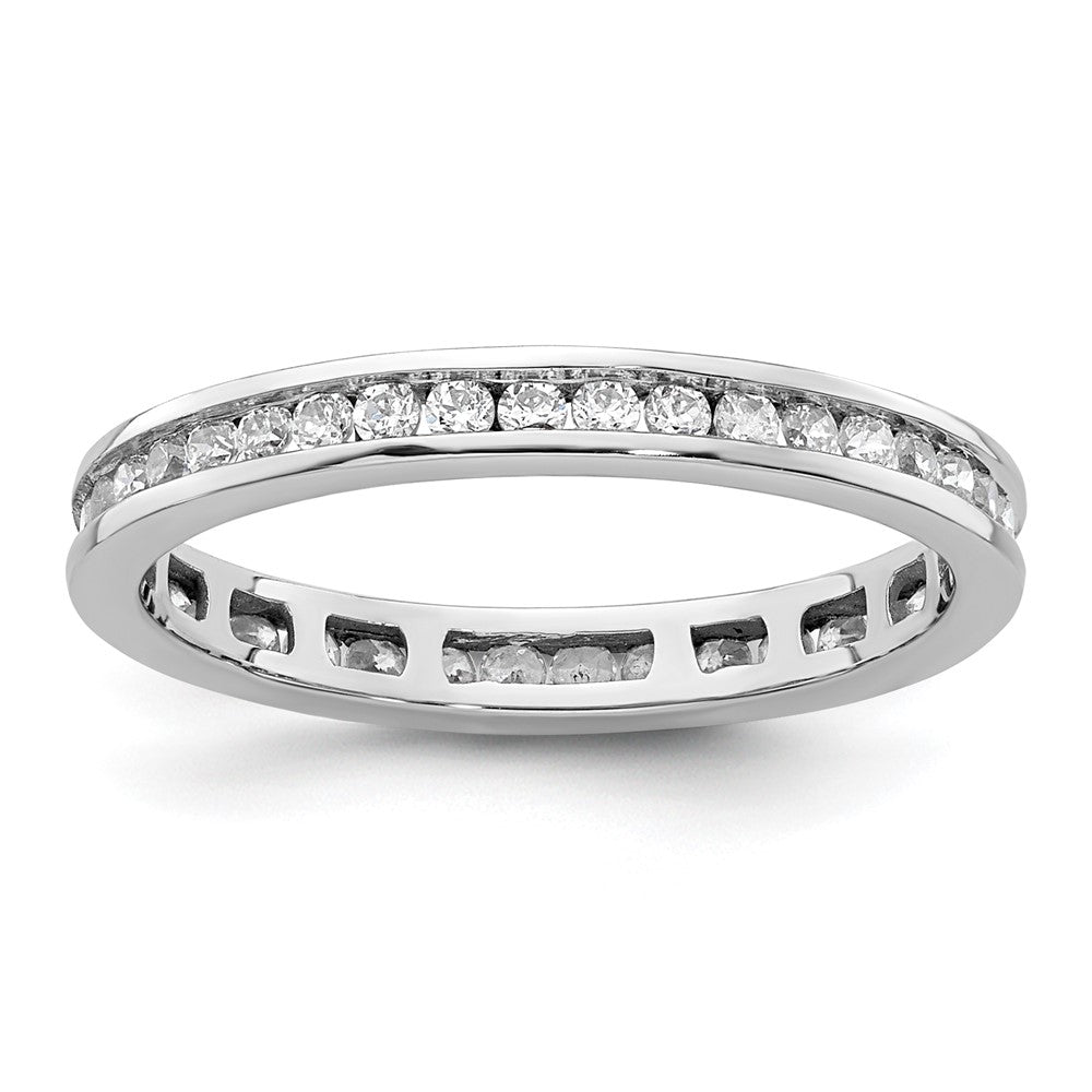 14k White Gold Polished Channel-set 1/2 carat Diamond Complete Eternity Band