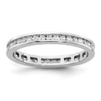 14k White Gold Polished Channel-set 1/2 carat Diamond Complete Eternity Band
