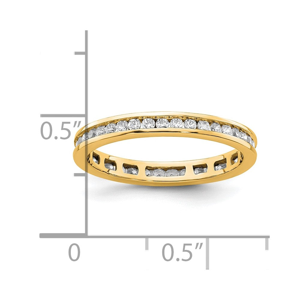14k Polished Channel-set 1/2 carat Diamond Complete Eternity Band