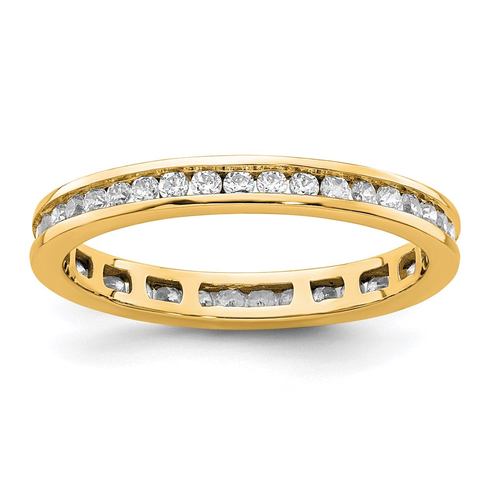 14k Polished Channel-set 1/2 carat Diamond Complete Eternity Band