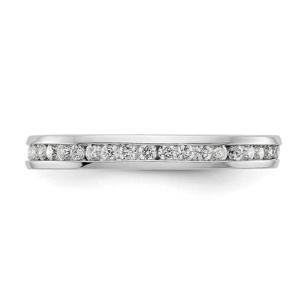 14k White Gold Polished Channel-set 1/2 carat Diamond Complete Eternity Band