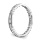 14k White Gold Polished Channel-set 1/2 carat Diamond Complete Eternity Band