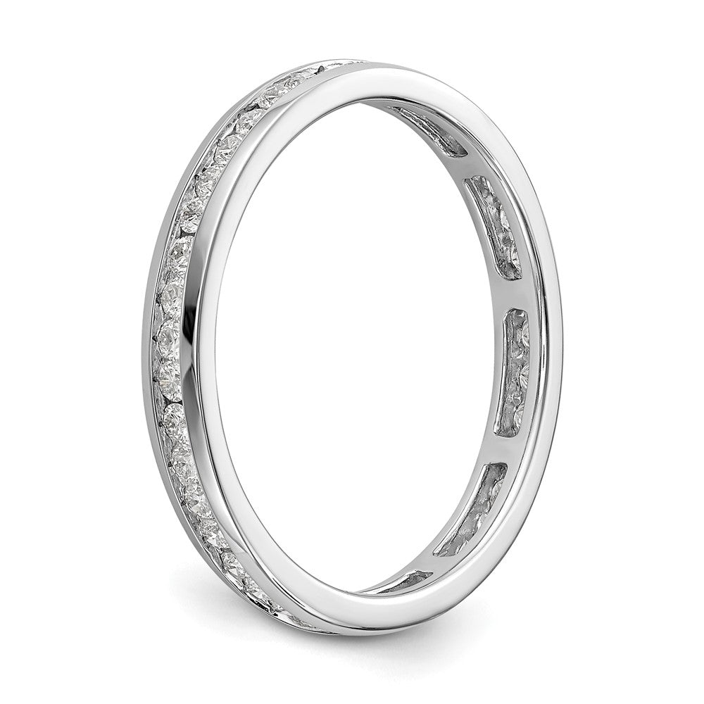 14k White Gold Polished Channel-set 1/2 carat Diamond Complete Eternity Band