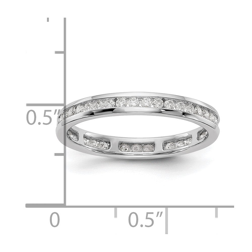 14k White Gold Polished Channel-set 1/2 carat Diamond Complete Eternity Band