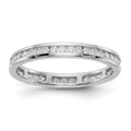 14k White Gold Polished Channel-set 1/2 carat Diamond Complete Eternity Band