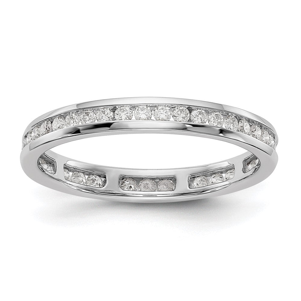 14k White Gold Polished Channel-set 1/2 carat Diamond Complete Eternity Band