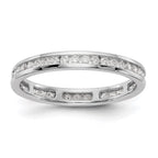 14k White Gold Polished Channel-set 1/2 carat Diamond Complete Eternity Band