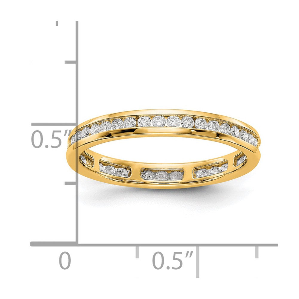 14k Polished Channel-set 1/2 carat Diamond Complete Eternity Band