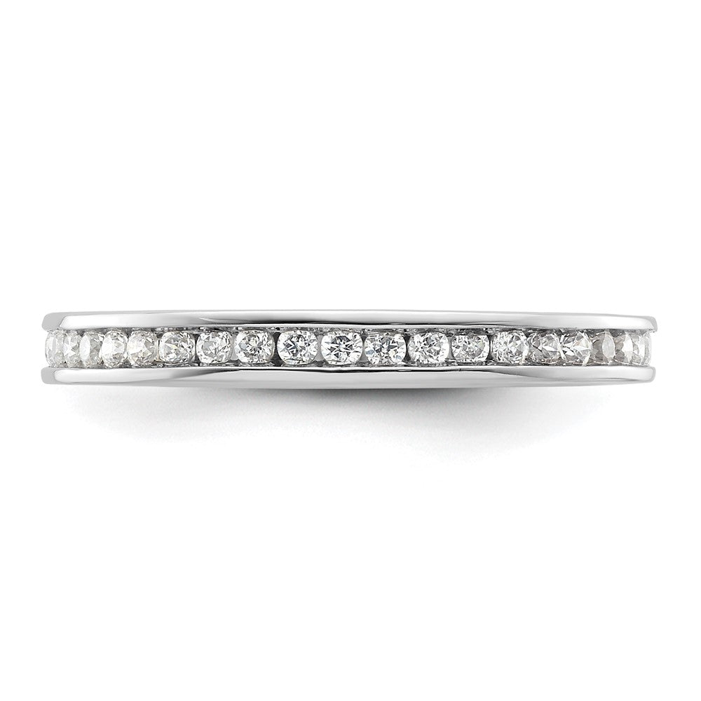 14k White Gold Polished Channel-set 1/2 carat Diamond Complete Eternity Band