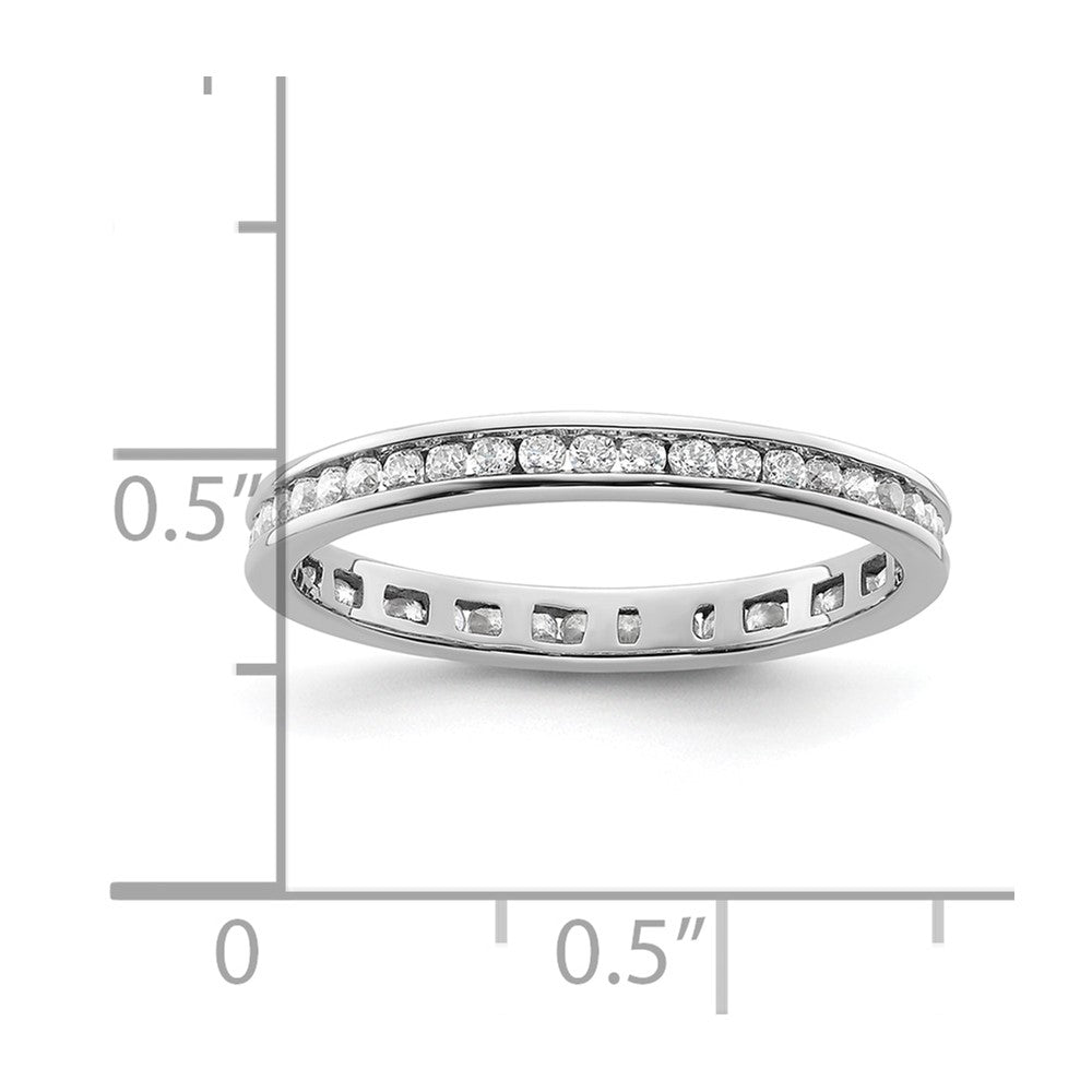 14k White Gold Polished Channel-set 1/2 carat Diamond Complete Eternity Band
