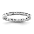 14k White Gold Polished Channel-set 1/2 carat Diamond Complete Eternity Band