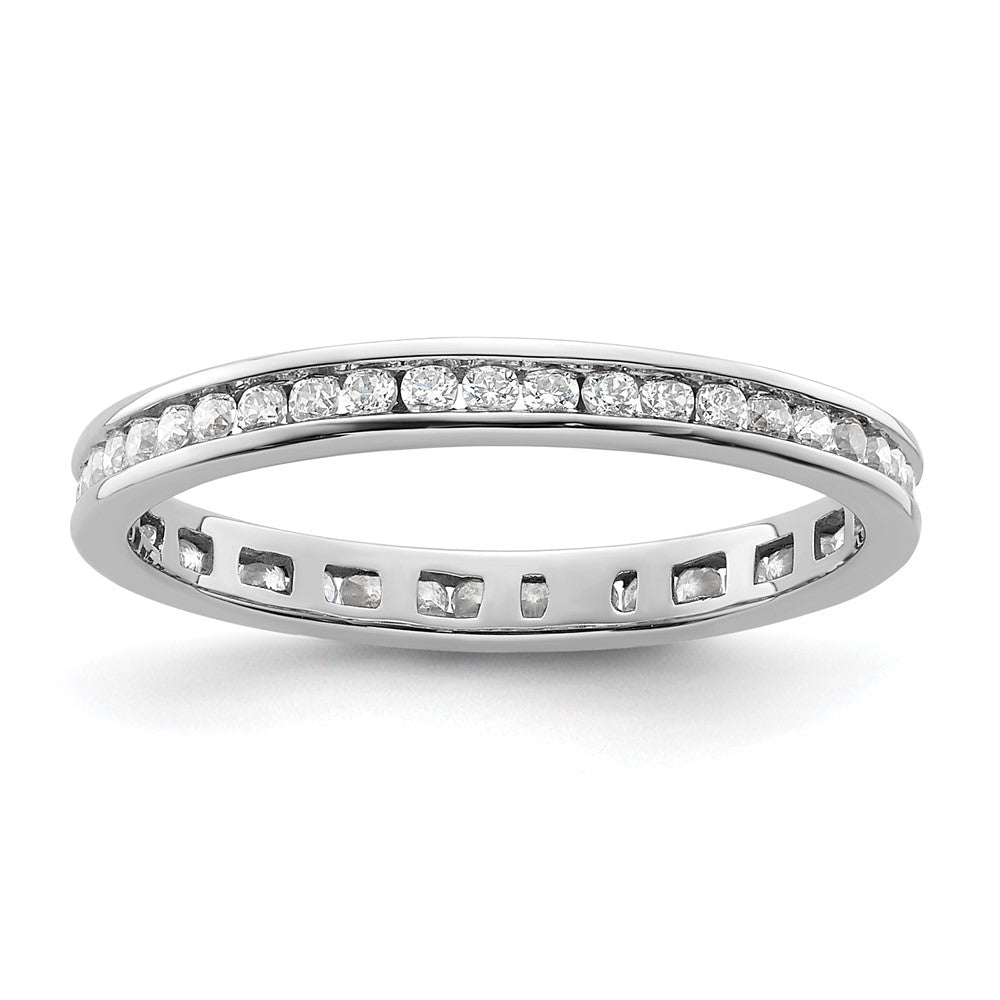14k White Gold Polished Channel-set 1/2 carat Diamond Complete Eternity Band