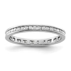 14k White Gold Polished Channel-set 1/2 carat Diamond Complete Eternity Band