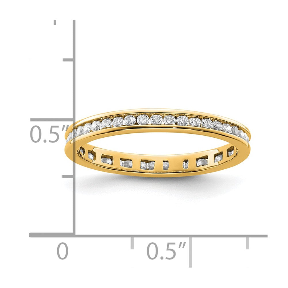14k Polished Channel-set 1/2 carat Diamond Complete Eternity Band