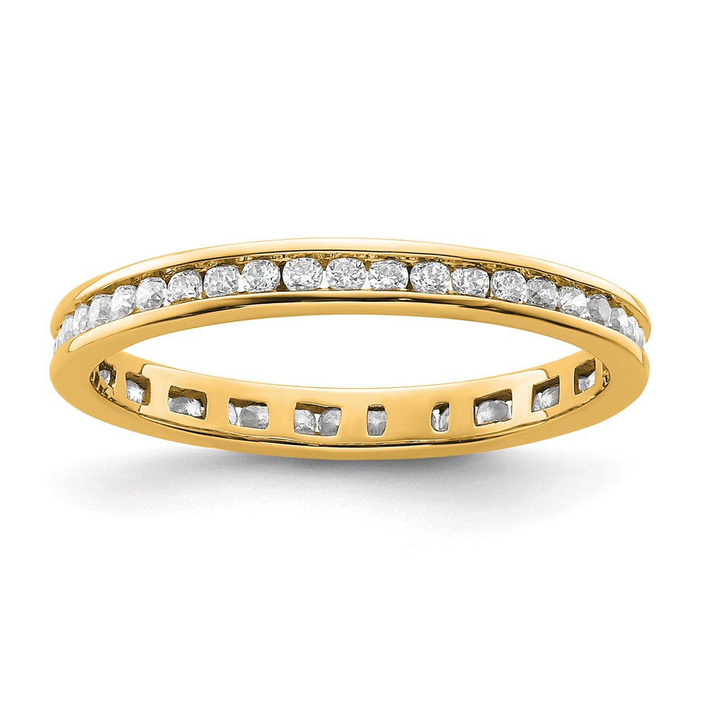 14k Polished Channel-set 1/2 carat Diamond Complete Eternity Band