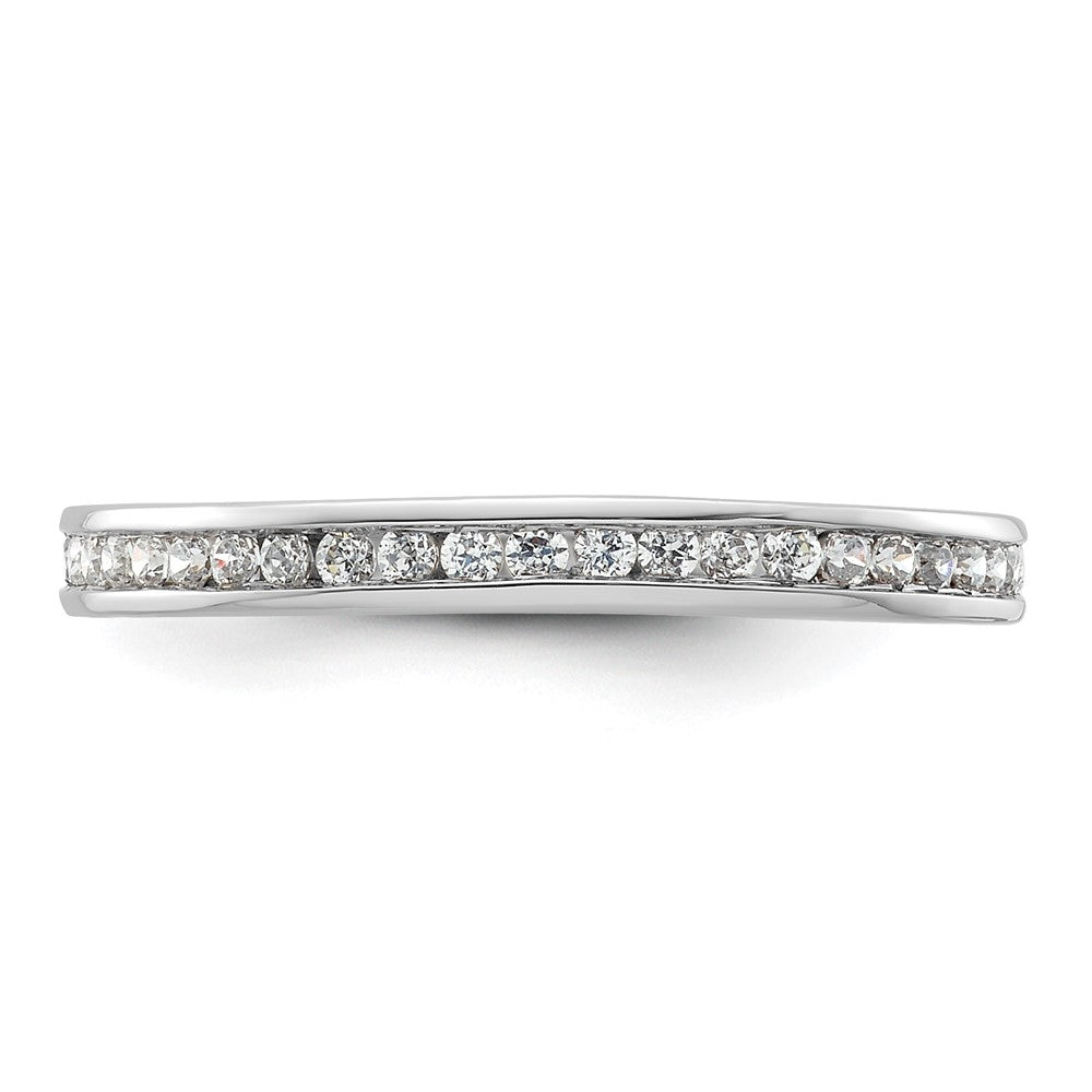14k White Gold Polished Channel-set 1/2 carat Diamond Complete Eternity Band
