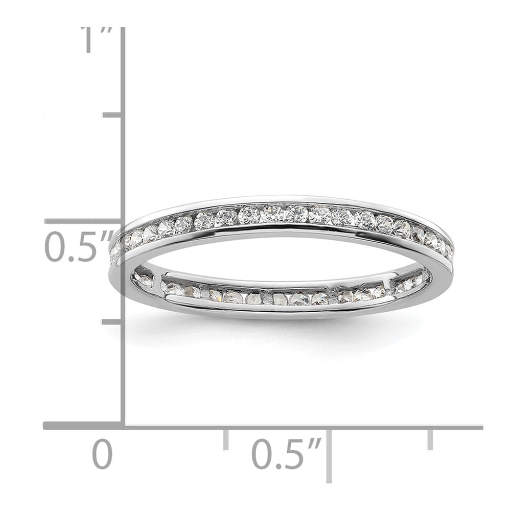 14k White Gold Polished Channel-set 1/2 carat Diamond Complete Eternity Band