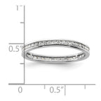 14k White Gold Polished Channel-set 1/2 carat Diamond Complete Eternity Band